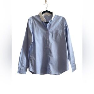 Coach 1941 Tailored Button Down Long Sleeve Shirt Top Blue Women’s Sz 12 Preppy